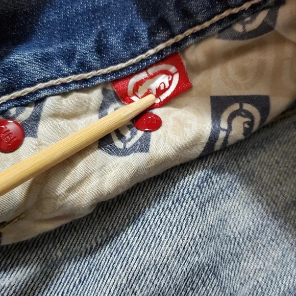 Vintage 90s Ecko Baggy Fit 1972 Jeans Mens Light Wash‎ 40 x 32 Distressed. - Picture 6 of 15